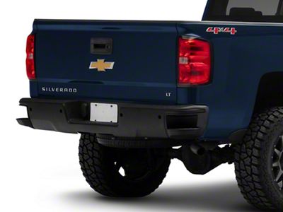 Step Bumper; Rear; With Parking Distance Sensor Hole; Black (14-16 Silverado 1500)