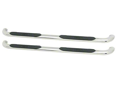 Platinum 4-Inch Oval Side Step Bars; Stainless Steel (14-18 Silverado 1500 Double Cab)