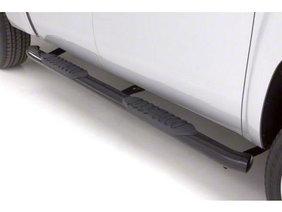 5-Inch Oval Curved Nerf Side Step Bars; Black (01-13 Silverado 1500 Extended Cab)