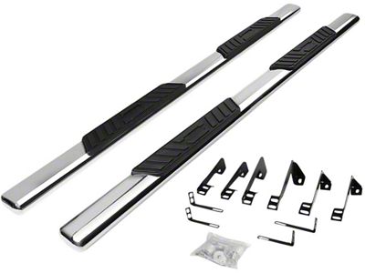5-Inch Nerf Side Step Bars; Stainless Steel (04-14 Silverado 1500 Crew Cab)