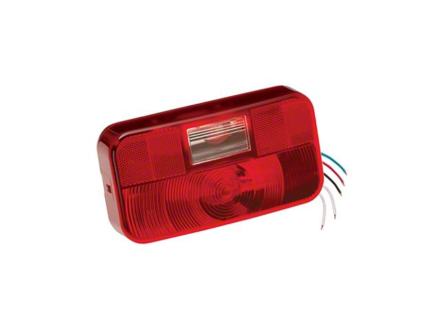 Surface Mount Trailer Tail Light 92; Red with Backup with Black Base