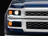 Switchback Sequential LED Bar Projector Headlights; Matte Black Housing; Clear Lens; Chrome Trim (14-15 Silverado 1500)