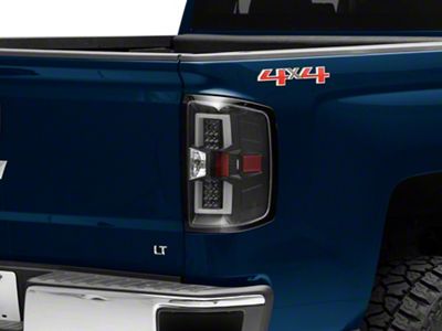 LED Tail Lights; Matte Black Housing; Clear Lens (14-17 Silverado 1500 w/ Factory Halogen Tail Lights)