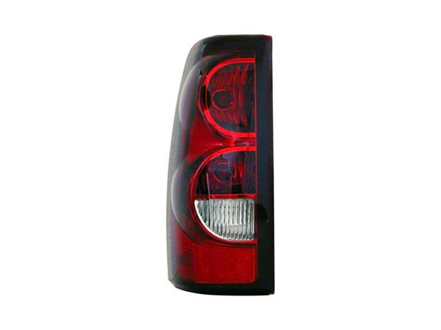 Replacement Tail Light; Black Housing; Red/Clear Lens; Driver Side (2003 Silverado 1500)