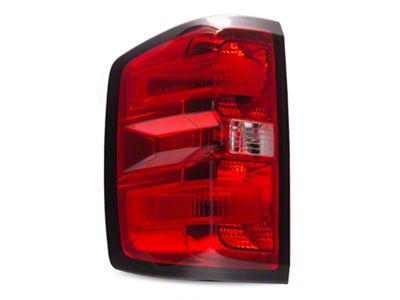 Tail Light; Chrome Housing; Red Lens; Driver Side (14-18 Silverado 1500 w/o Factory LED Tail Lights)