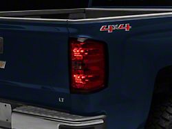 Tail Light; Chrome Housing; Red Lens; Passenger Side (14-18 Silverado 1500 w/ Factory Halogen Tail Lights)