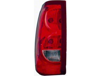 CAPA Replacement Tail Light; Chrome Housing; Red/Clear Lens; Driver Side (2003 Silverado 1500 Fleetside)
