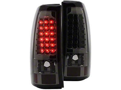 LED Tail Lights; Chrome Housing; Smoked Lens (99-02 Silverado 1500 Fleetside)