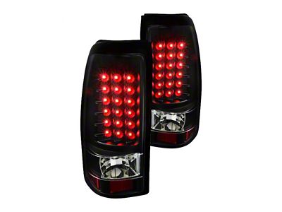 V2 LED Tail Lights; Matte Black Housing; Clear Lens (99-02 Silverado 1500 Fleetside)
