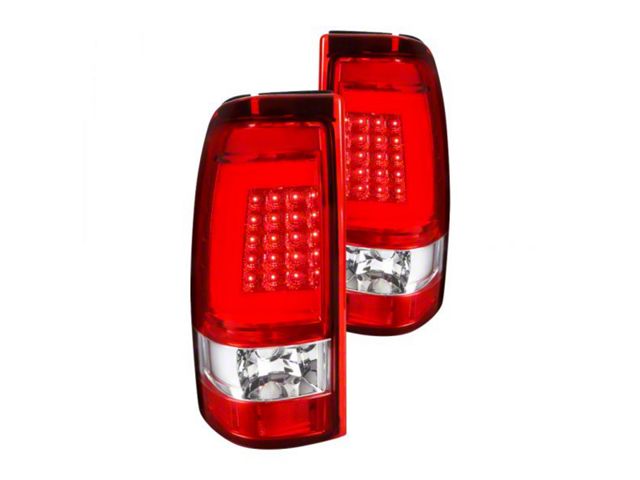G2 LED Tail Lights; Chrome Housing; Red/Clear Lens (99-02 Silverado 1500 Fleetside)