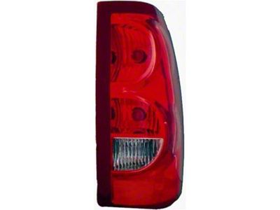 CAPA Replacement Tail Light; Chrome Housing; Red/Clear Lens; Passenger Side (2003 Silverado 1500 Fleetside)