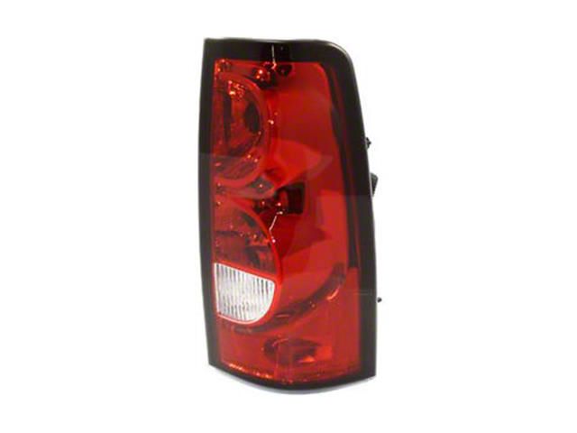 CAPA Replacement Tail Light; Black Housing; Red/Clear Lens; Passenger Side (04-06 Silverado 1500 Fleetside)