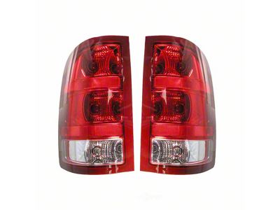 Tail Lights; Chrome Housing; Red Lens (07-13 Silverado 1500)