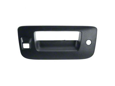 Tailgate Handle Bezel with Lock Provision and Backup Camera Opening; Textured Black (07-13 Silverado 1500)