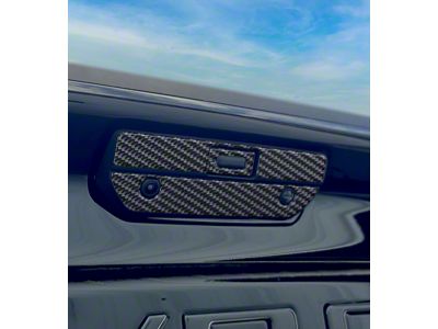 Tailgate Handle Overlays; Domed Carbon Fiber (19-24 Silverado 1500)