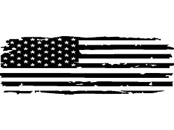 Tailgate Tattered Flag Decal; Gloss Black (99-25 Silverado 1500)