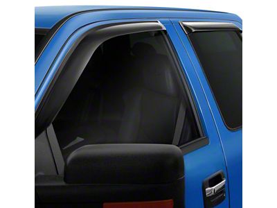 Tape-On Window Deflectors; Front and Rear; Smoke (19-24 Silverado 1500 Crew Cab)