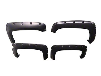 Smooth Fender Flares; Matte Black (07-13 Silverado 1500 w/ 5.80-Foot Short Box)