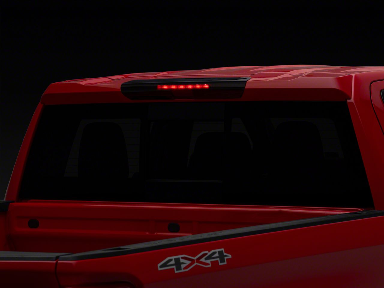Blackened Rear 3rd Brake Light Cover Trim For Chevy Silverado & GMC Sierra 2019+ – 3-Piece Set