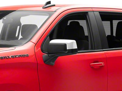 Top Replacement Mirror Covers; Chrome (19-21 Silverado 1500)