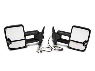 Tow Mirrors Gmc PAIR Of Power Heated Towing Mirrors For 2007-2013 Chevy Silverado 1500/2500/3500HD - Chrome, Manual Fold 2015 Silverado Tow Mirrors Oem - Foto 2