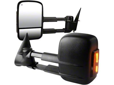 Towing Mirror; Powered; Heated; Smoked Signal; Black; Pair (03-06 Silverado 1500)