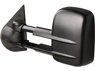 Powered Heated Towing Mirrors; Black (07-13 Silverado 1500)