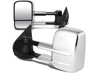 Towing Mirror; Manual; Chrome; Pair (07-12 Silverado 1500)