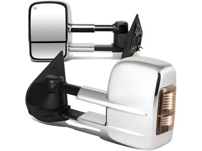 Towing Mirror; Powered; Heated; Smoked Signal; Chrome; Pair (07-12 Silverado 1500)