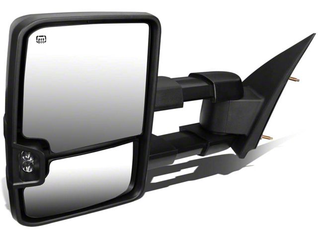 Towing Mirror; Powered; Heated; Smoked Amber LED Signal; Black; Left (03-06 Silverado 1500)