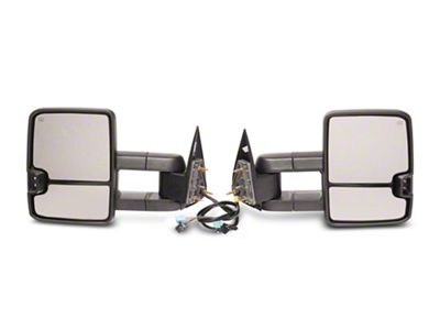 Powered Heated Towing Mirrors with LED Turn Signals; Black (03-06 Silverado 1500)