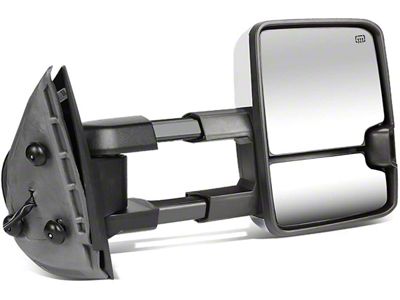 Powered Heated Towing Mirror with Smoked LED Turn Signal; Chrome; Passenger Side (07-13 Silverado 1500)