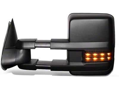 Towing Mirror; Left; Heated; With Smoke Signal; Black (99-02 Silverado 1500)