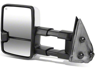 Towing Mirror; Powered; Heated; Smoked Amber LED Signal; Chrome; Left (99-02 Silverado 1500)