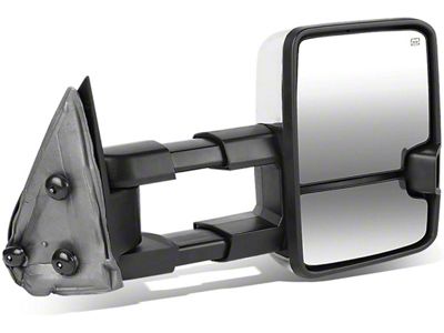 Towing Mirror; Powered; Heated; Smoked Amber LED Signal; Chrome; Right (99-02 Silverado 1500)