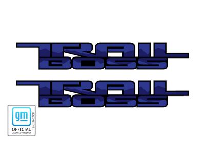 Trail Boss Decal; Black/Dark Blue/Blue (19-24 Silverado 1500)