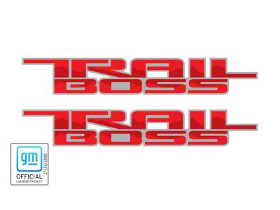 Trail Boss Decal; Gray/Red (19-25 Silverado 1500)