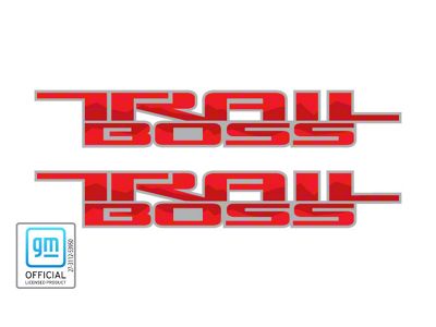 Trail Boss Decal; Gray/Red (19-24 Silverado 1500)