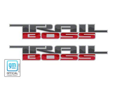 Trail Boss Decal; OEM Dark Gray/Red (19-24 Silverado 1500)