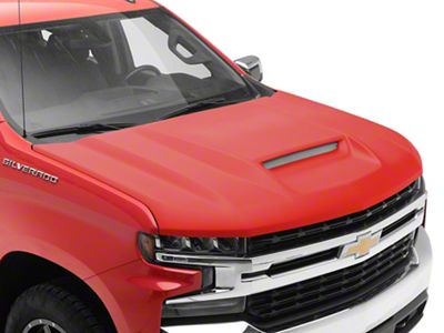 TYPE-RS Style Ram Air Hood; Unpainted (19-24 Silverado 1500)