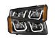 U-Bar Projector Headlights; Black Housing; Clear Lens (03-06 Silverado 1500)