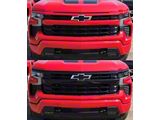 Chrome Delete Upper Grille Overlay; Gloss Black (22-25 Silverado 1500 LT, LTZ, RST, Trail Boss)