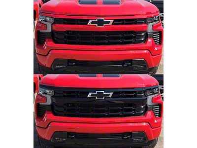 Chrome Delete Upper Grille Overlay; Gloss Black (22-25 Silverado 1500 LT, LTZ, RST, Trail Boss)