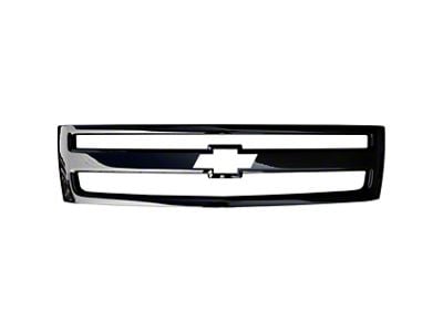 Upper Grille Overlay; Gloss Black (07-13 Silverado 1500)