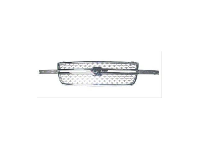 Upper Replacement Grille; Black and Chrome (03-06 Silverado 1500 SS)