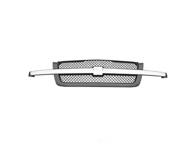 Upper Replacement Grille; Chrome and Gray (03-06 Silverado 1500, Excluding SS)