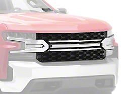Upper Replacement Grille; Gloss Black with Chrome (19-21 Silverado 1500 High Country, LT, LT Trail Boss, LTZ, RST)
