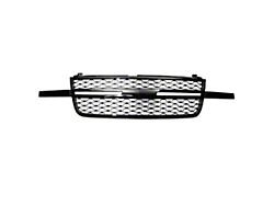 Upper Replacement Grille; Gloss Black (05-06 Silverado 1500)