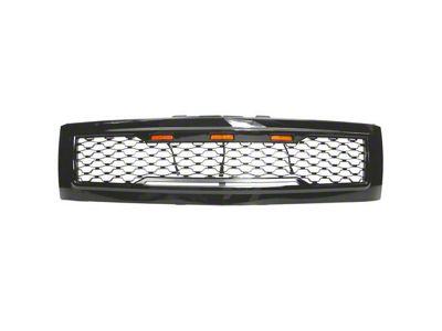 Upper Replacement Grille; Gloss Black (07-13 Silverado 1500)