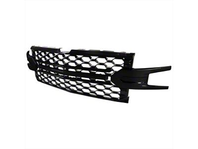 Upper Replacement Grille; Gloss Black (19-21 Silverado 1500 High Country, LT, LT Trail Boss, LTZ, RST)